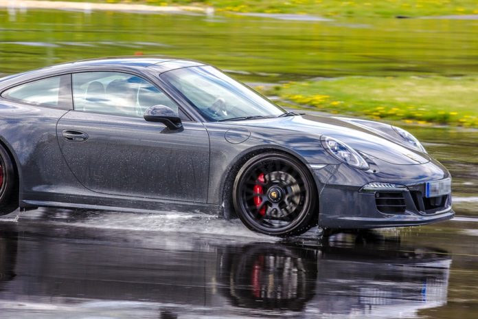 Porsche in the Rain