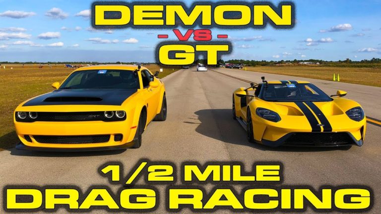 Drag Race: 2018 Ford GT vs 2018 Dodge Challenger SRT Demon