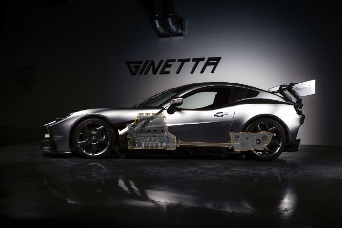 Ginetta Akula 600bhp supercar - drive train illustration