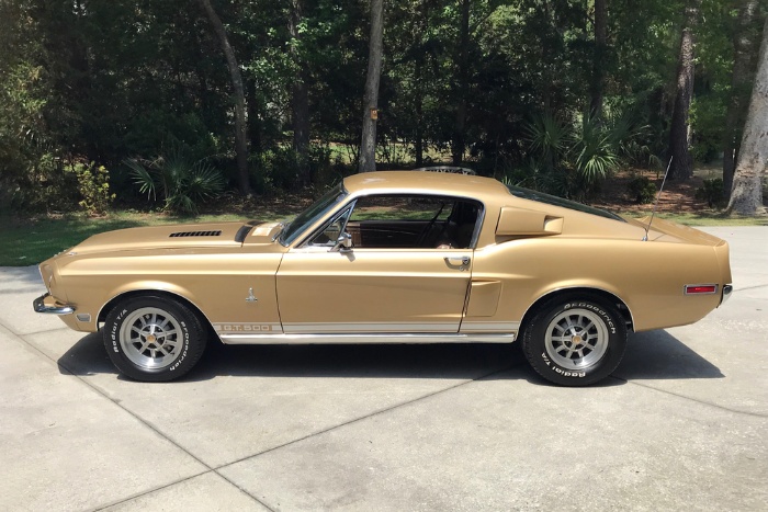 1968 Sunlit Gold Shelby Cobra GT500 - side view