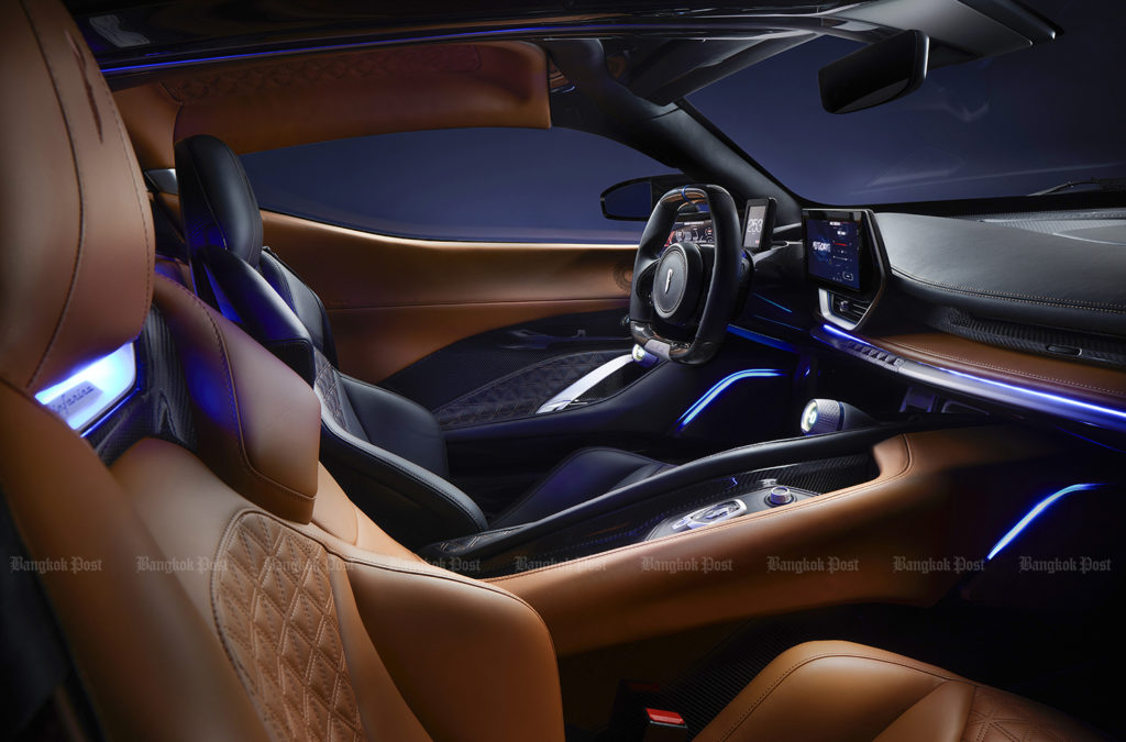 The Driver's and Passenger's Seat of the Pininfarina Battista. 
