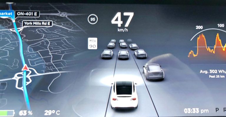 Tesla running Autopilot